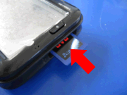 Insert the SD card for update into the unit as shown