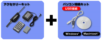 アクセサリーキット＋パソコン接続キット。RS-232C接続Windows,Macingosh
