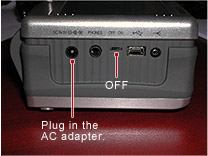 plug in the AC adapter to the unit.