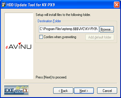 If it is okay to install the updater in the displayed destination, click Next.